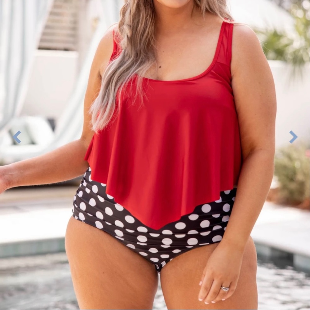 Chic soul red bikini top 2xl brand new